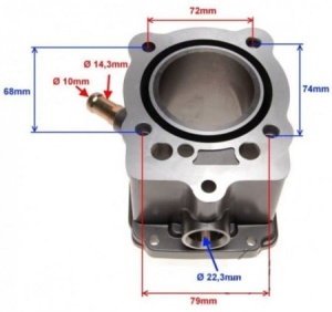 Set motor 4T ATV CG150cc (racire apa) Ø62mm - Img 3