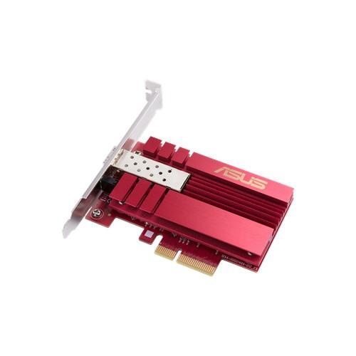 ASUS 10G PCIe Network Adapter; SFP+ port for Optical Fiber Transmission and DAC cable, Hyper-fast 10Gbps, built-in cooling, Built-in QoS technology, Direct-attach copper (DAC)– With SPF+ Cage.