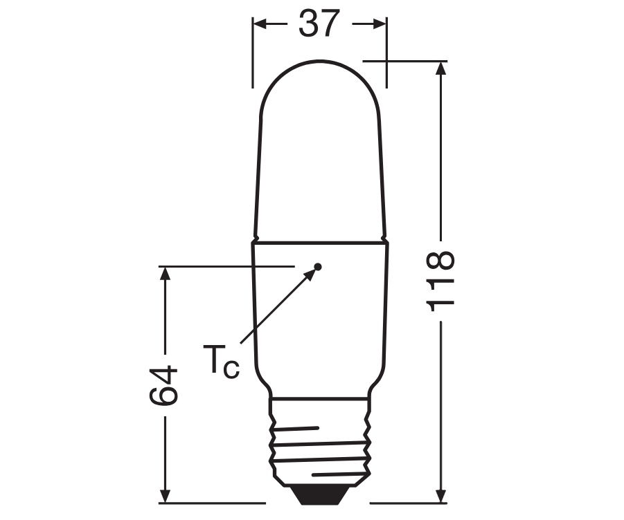 Bec LED Osram Parathom Stick, E27, 9.5W (75W), 1055 lm, lumina neutra(4000K), Ø3.6cm - 1 | YEO