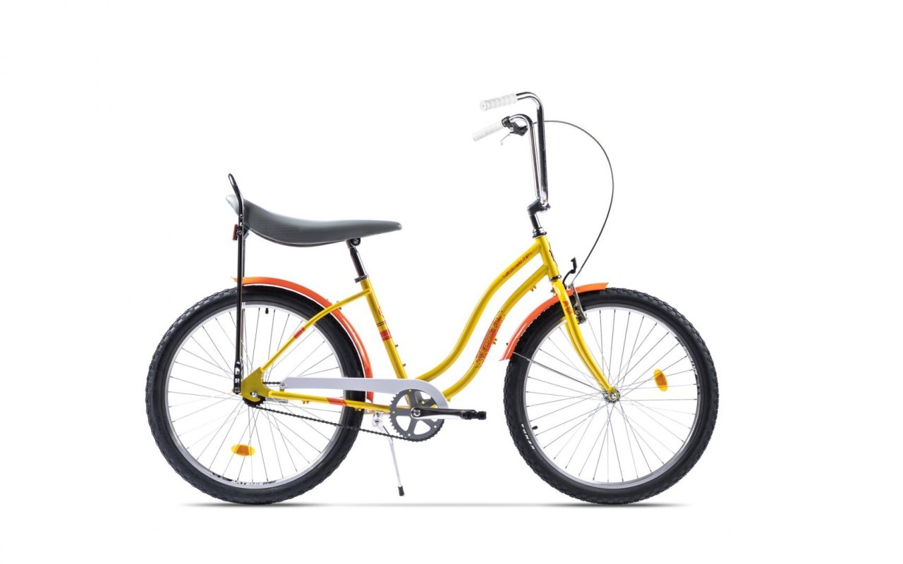 Bicicletă de oraș Pegas Strada 2 Galben Pastel – Design retro cu cadru din oțel și roți de 26 inch - 1 | YEO