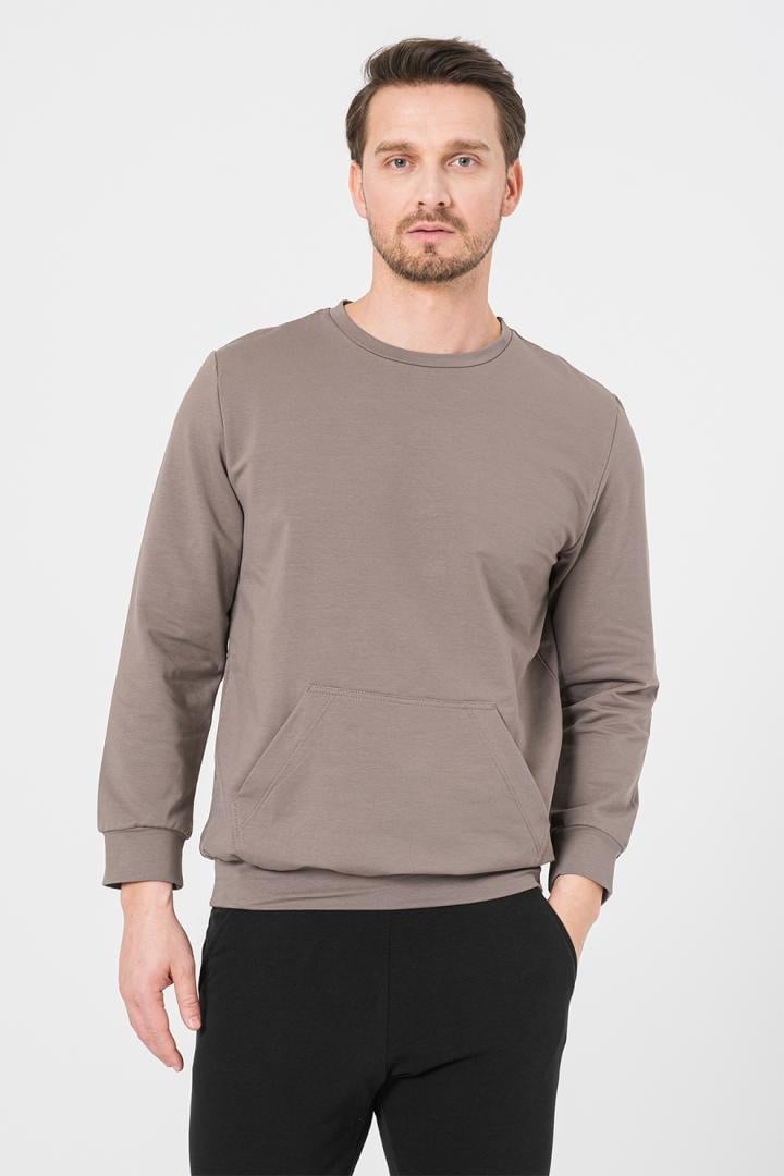 BLUZA COTON CASUAL BARBATI TAUPE-S