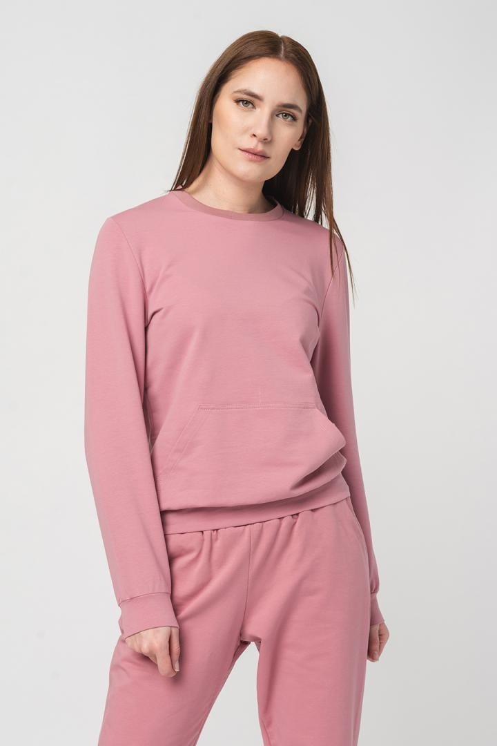 BLUZA COTON CASUAL FEMEI PINK-L - 3 | YEO