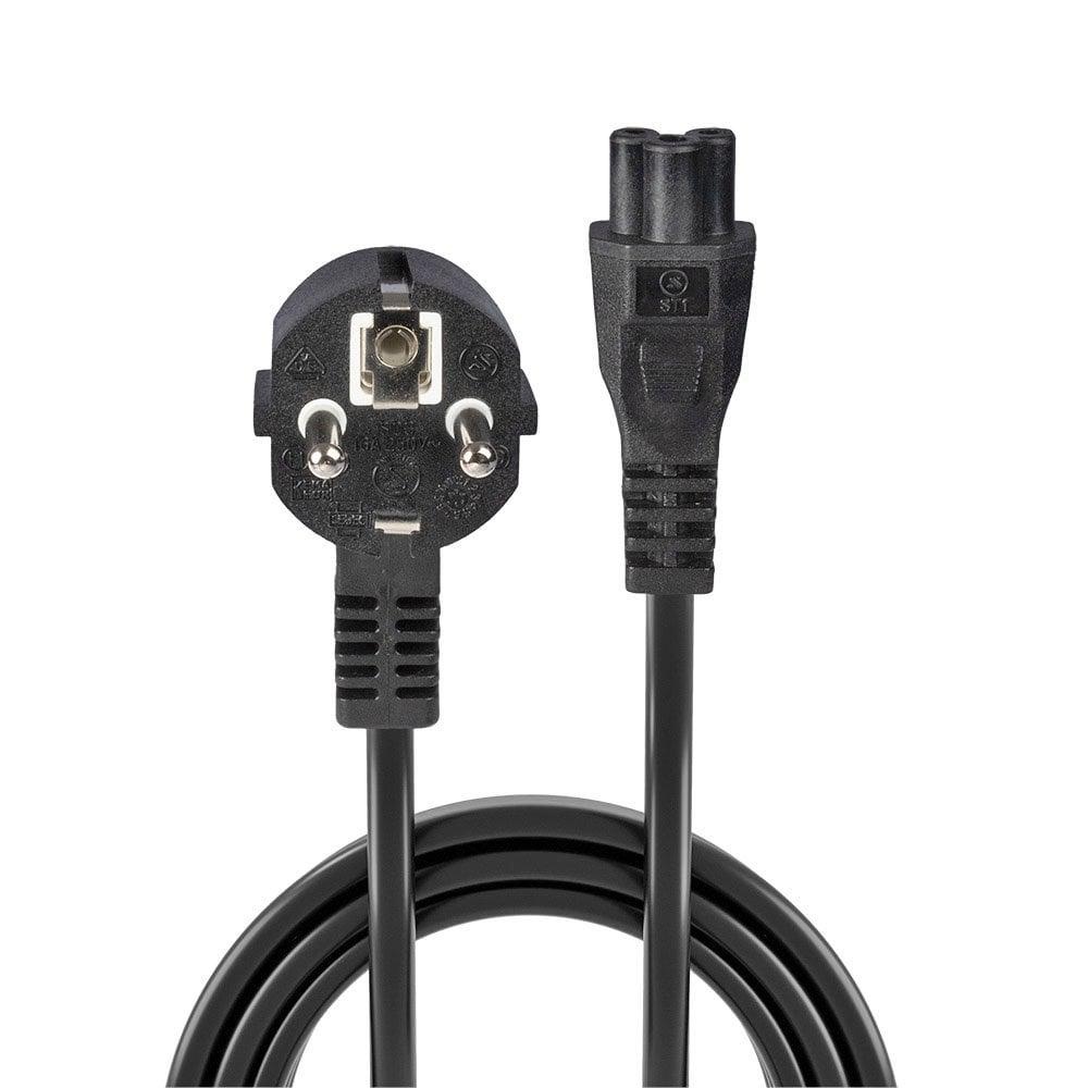 Cablu alimentare schuko Lindy IEC C5, 2m, negru Description Schuko Mains Plug to Clover Leaf IEC C5 Socket Cable material: H05 VV-F 3G 1.00 100% electrical and mechanical inspection VDE approved Colour: Black Fully moulded - 1 | YEO