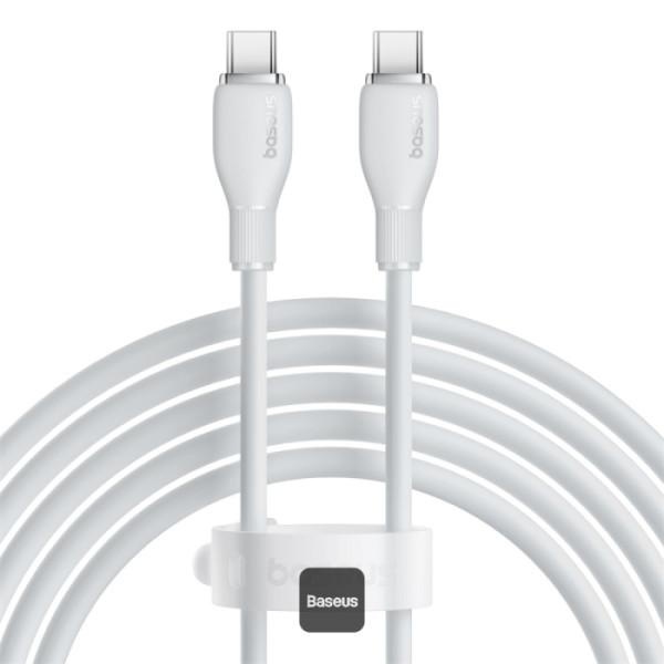 Cablu alimentare si date Baseus Pudding, interfata USB-C la USB-C, 100W, lungime 1.2m, alb