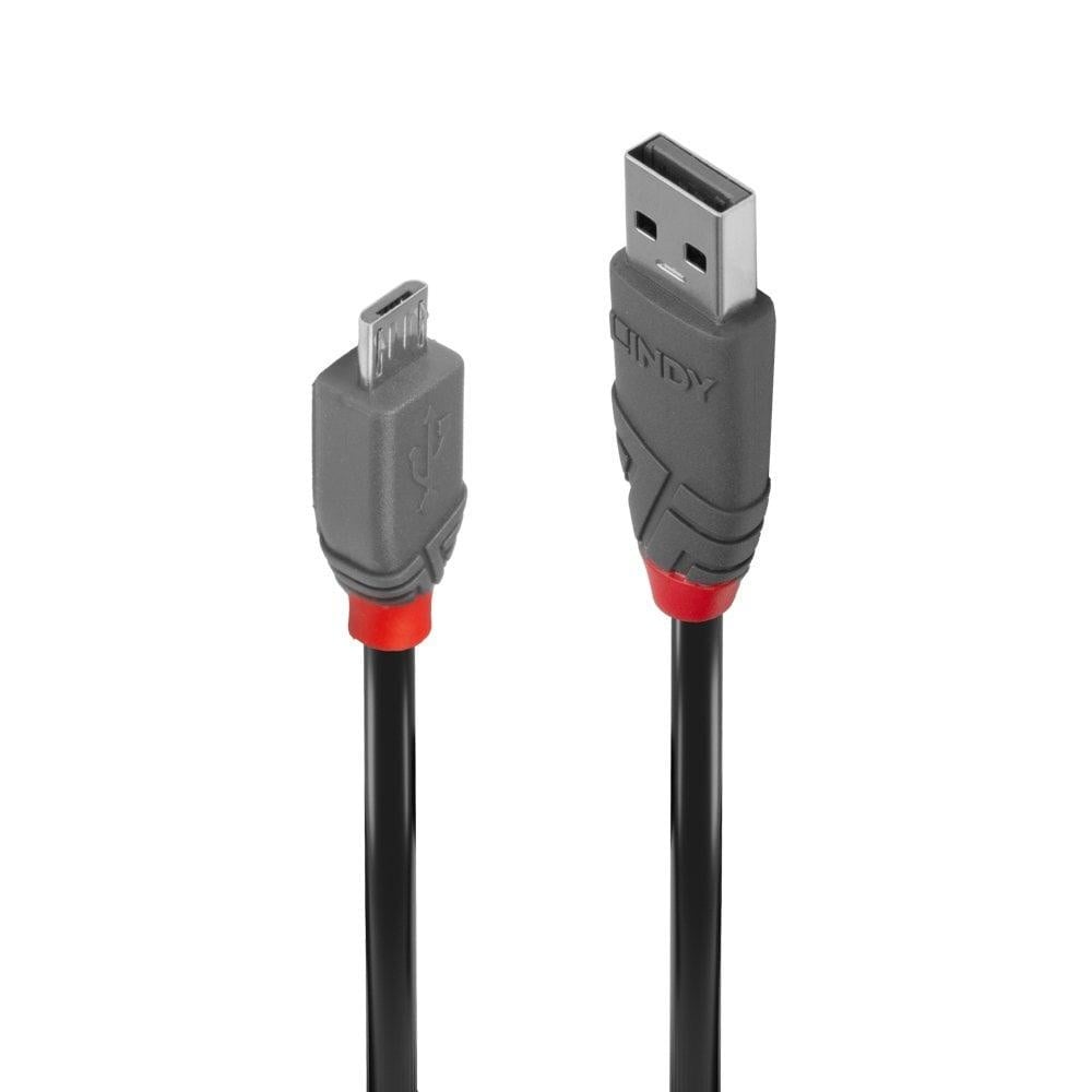 Cablu transfer Lindy LY-36733, USB 2.0 Type A to MicroUSB, 2m, Anthra Line - 2 | YEO