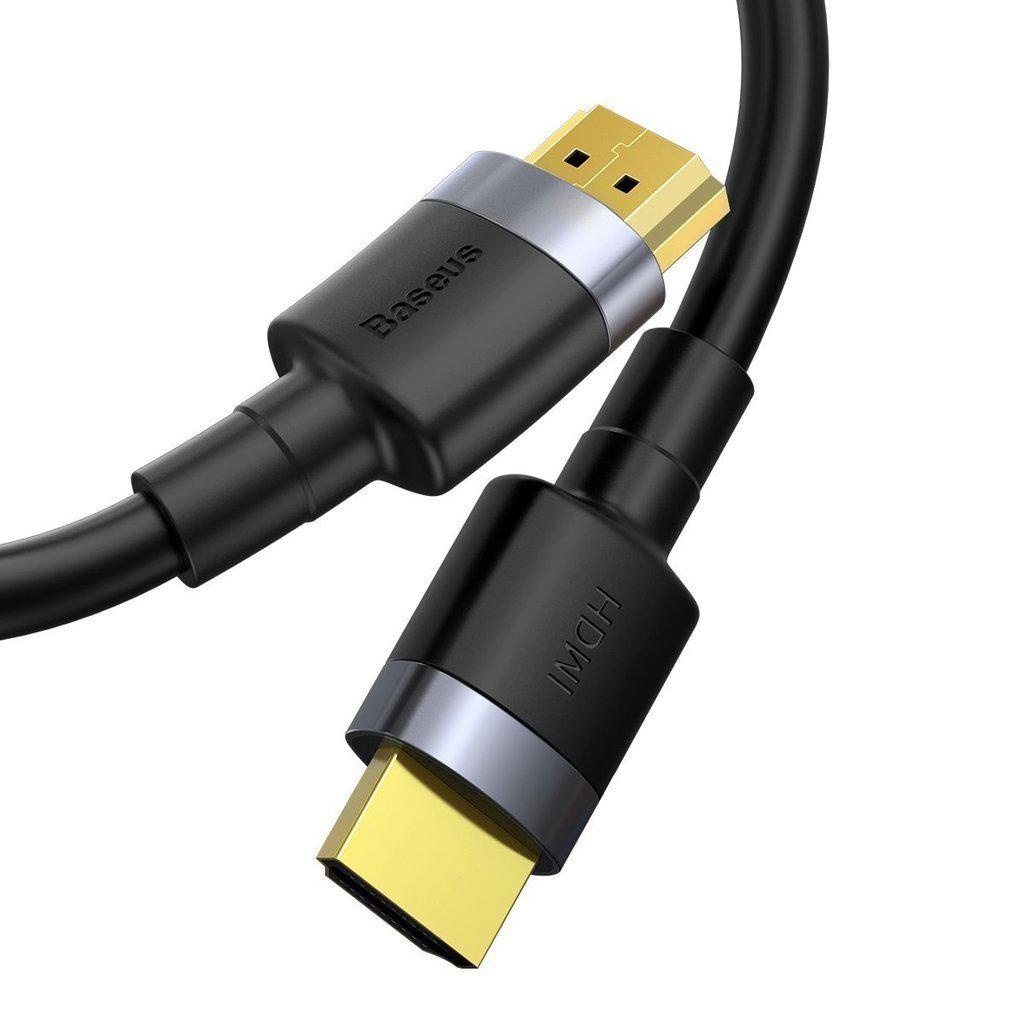 CABLU video Baseus Cafule, HDMI (T) la HDMI (T), rezolutie maxima 4K UHD (3840 x 2160) la 60 Hz, conectori auriti, 1m, negru - 2 | YEO