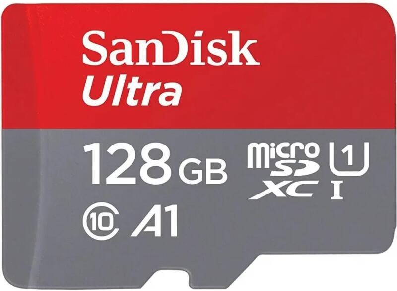 Card de Memorie Micro Secure Digital Card SanDisk Ultra, 128GB, Clasa 10, R/W speed: up to 100MB/s/, 90MB/s, include adaptor SD (pentru telefon)