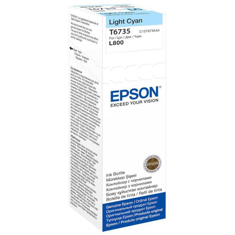 Cartus cerneala Epson T6735, light cyan, capacitate 70ml, pentru Epson L800