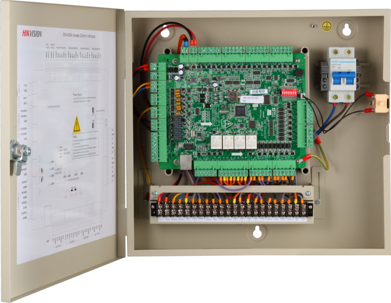 Centrala control acces Hikvision 4 usi ( 4 x cititoare Wiegand sau 8 x cititoare RS485), DS-K2604T; Compatibilitate cititoare: 4 x Wiegand sau 8 x RS485; Capacitate de stocare: 100,000 cartele si 300,000 evenimente; Intrari: 4 alarm input, Door Magnetic - 1 | YEO