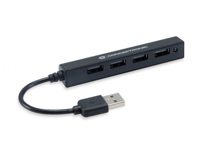 CONCEPTRONIC HUBBIES05B 4-Port USB 2.0 Hub, 96 x 15 x 15 mm - 2 | YEO