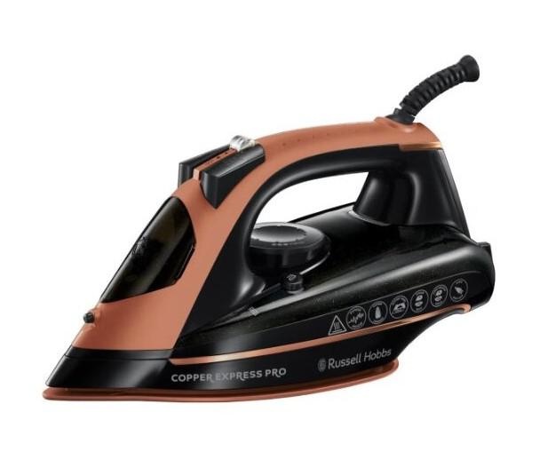 Fier de calcat Russell Hobbs Copper Express Pro 23986-56, 2600 W, Talpa cu infuzie de cupru, 150 g/min, 315 ml, Autocuratare, Negru/Bronz