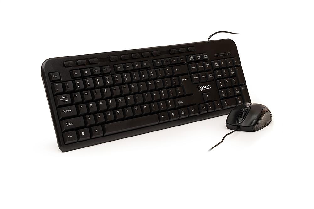 KIT Tastatura si Mouse Spacer SPDS-1691 cu fir, USB, tastatura multimedia „SPKB-169