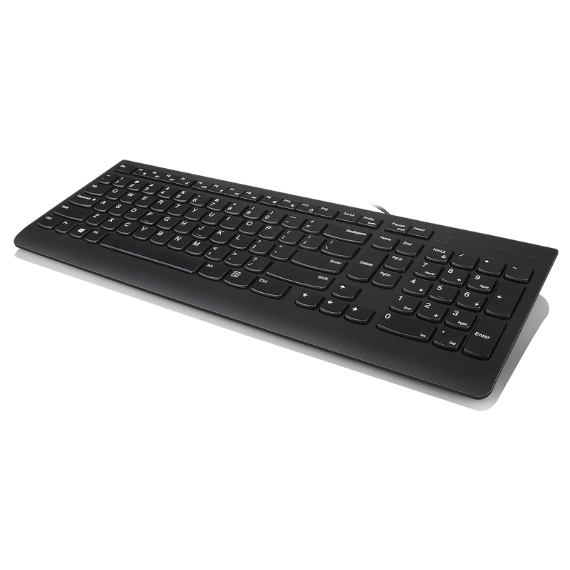 Lenovo 300 USB Keyboard - US English, Tip: Standard, Interfata tastatura: USB, Tehnologie: cu fir, Tastatura iluminata: Nu, Culoare: Negru, Dimensiune: 424 x 146 x 20 mm, Greutate: 76g, Garantie: 1 an - 1 | YEO