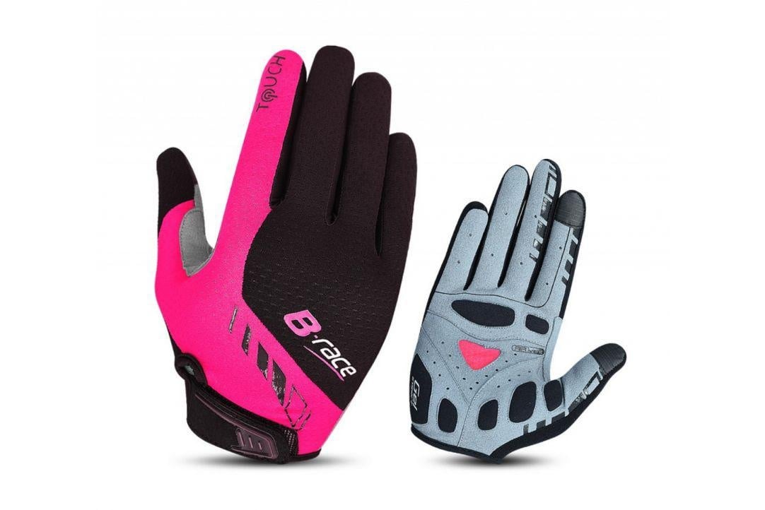 MANUSI PRO B-RACE CU GEL NEGRU/FUXIA, L