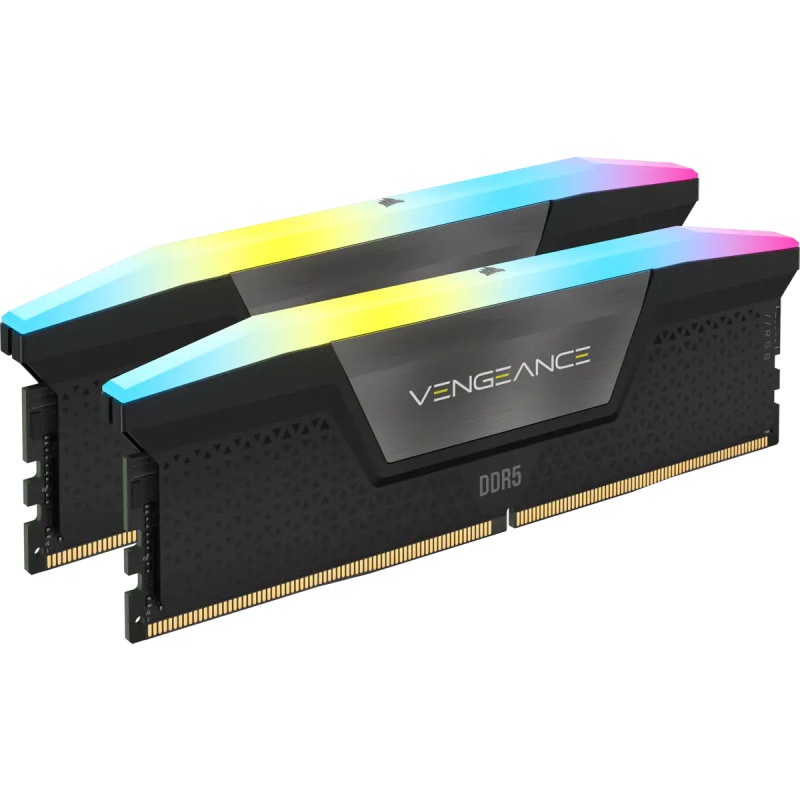 Memorie RAM CORSAIR Vengeance RGB 32GB (2x16) DDR5 6400MHz CL36 Dual Channel Kit, 1.40V, XMP 3.0, black