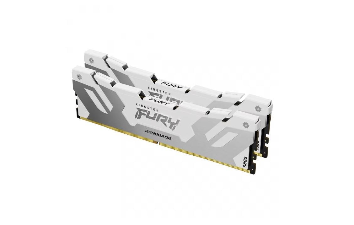 Memorie RAM Kingston, DIMM, DDR5, 64GB, 6000MHz, CL32, 1.35V, FURY Renegade White, Kit of 2