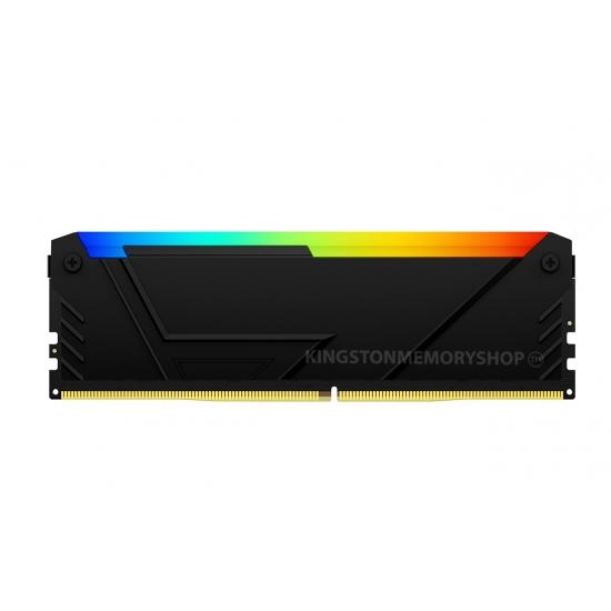 Memorie RAM Kingston Fury Beast RGB, DIMM, DDR4, 32GB, 3600MHz, CL18, 1.35V, RGB Lighting - 2 | YEO