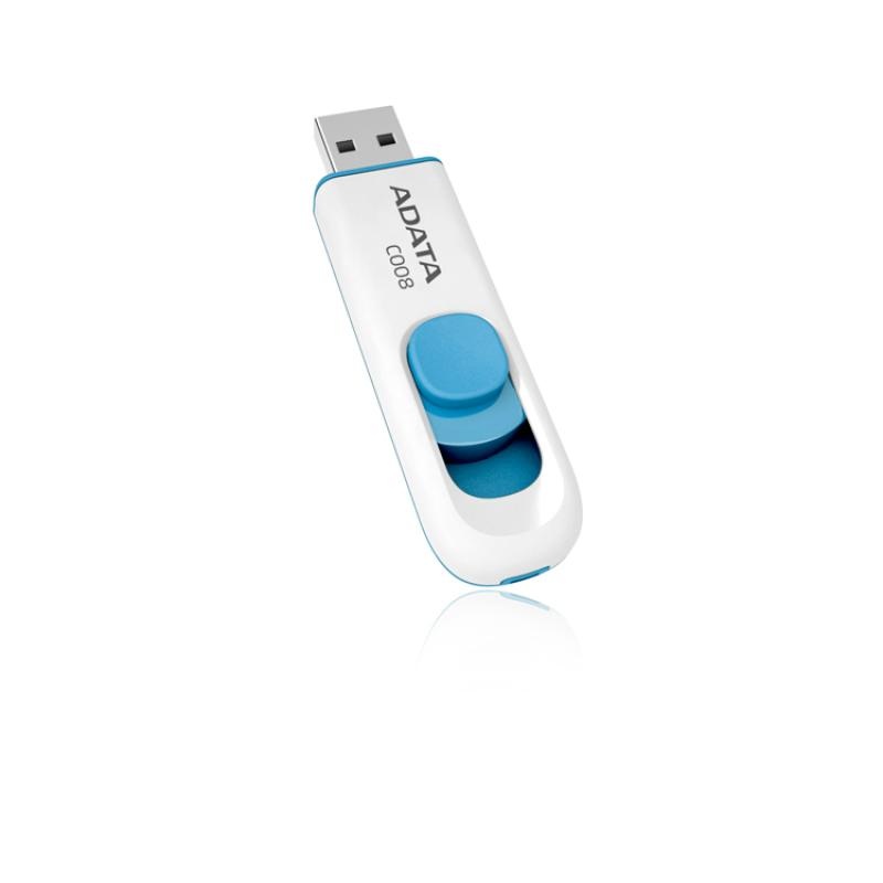 Memorie USB ADATA C008 32GB USB 2.0 Alb-Albastru – Stick Flash Retractabil de Înaltă Calitate - 1 | YEO