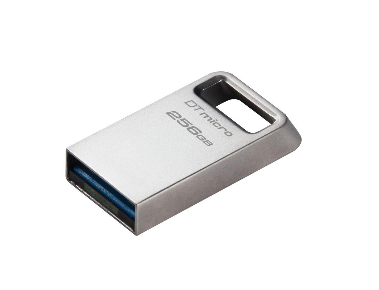 Memorie USB Flash Drive Kingston 256GB Data Traveler Micro, USB 3.2 Gen1, Metalic - 1 | YEO