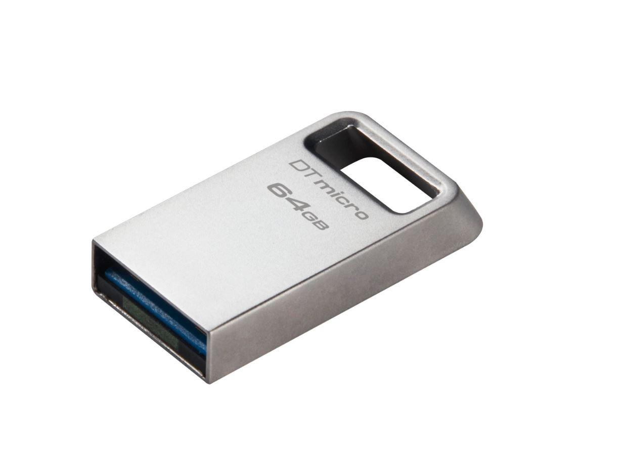 Memorie USB Flash Drive Kingston 64GB Data Traveler Micro, USB 3.2 Gen1, Metalic - 1 | YEO