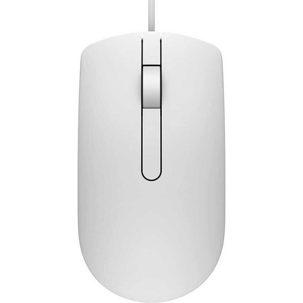 Mouse optic cu fir Dell MS116 alb – Precizie și confort pentru birou și acasă