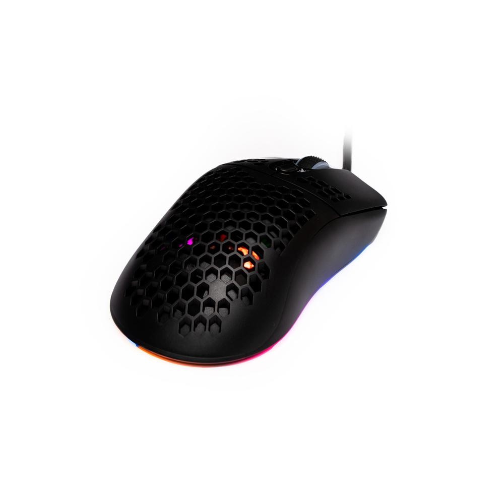 MOUSE Spacer Gaming SPGM-ALIEN-LIGHT, cu fir, USB, optic, 6.400 dpi, butoane/scroll 6/1, iluminare RGB, negru - 2 | YEO