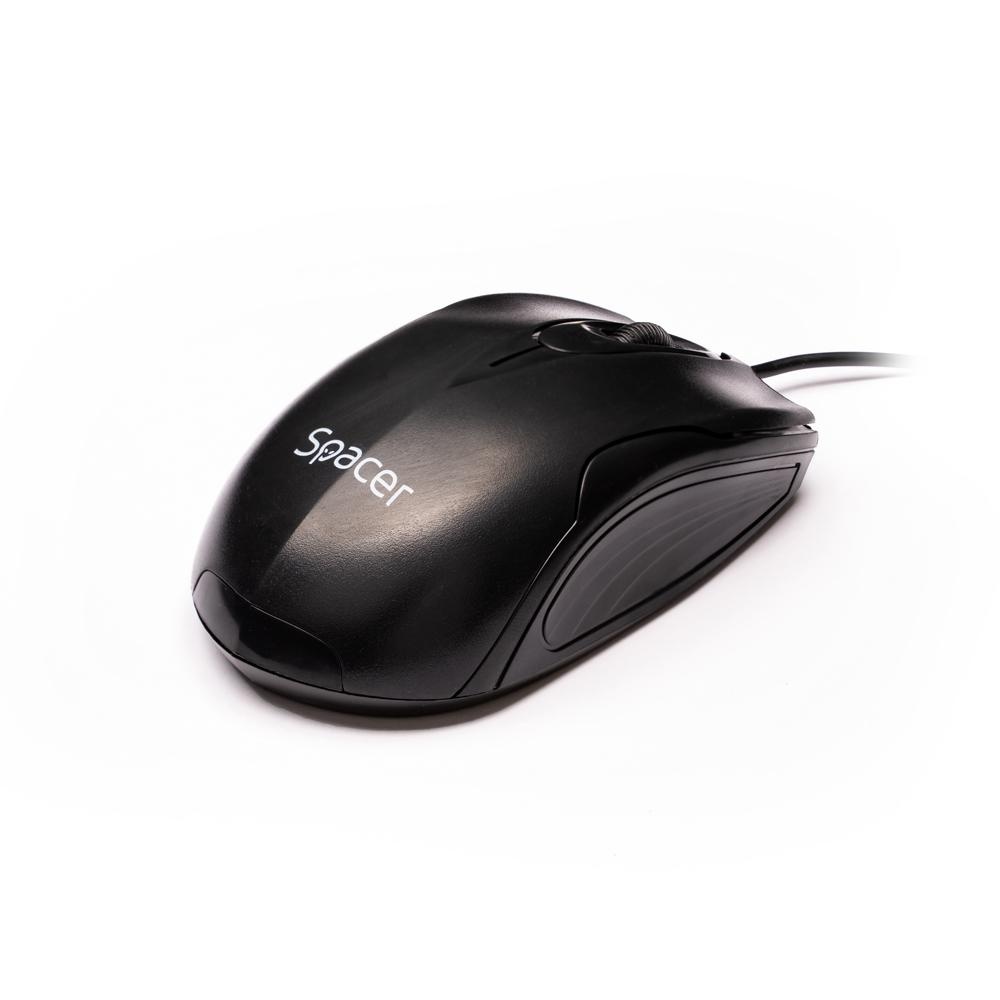 MOUSE Spacer, PC sau NB, cu fir, USB, optic, 800 dpi, butoane/scroll 3/1, negru, SPMO-M11 - 2 | YEO