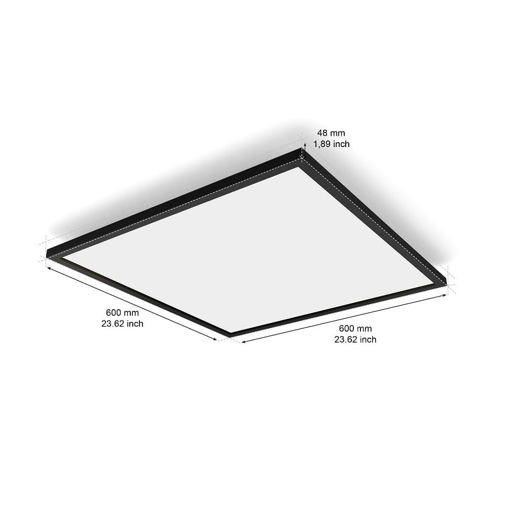 Panou LED Philips Hue Aurelle SQ, Bluetooth, 39W, 3750 lm, luminaalba(2200-6500K), IP20, 60cm, Aluminiu, Negru, Intrerupator cu variatorinclus - 1 | YEO