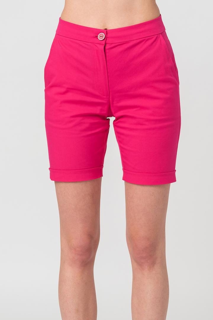 PANTALONI SCURT CASUAL FEMEI FUXIA L - 4 | YEO