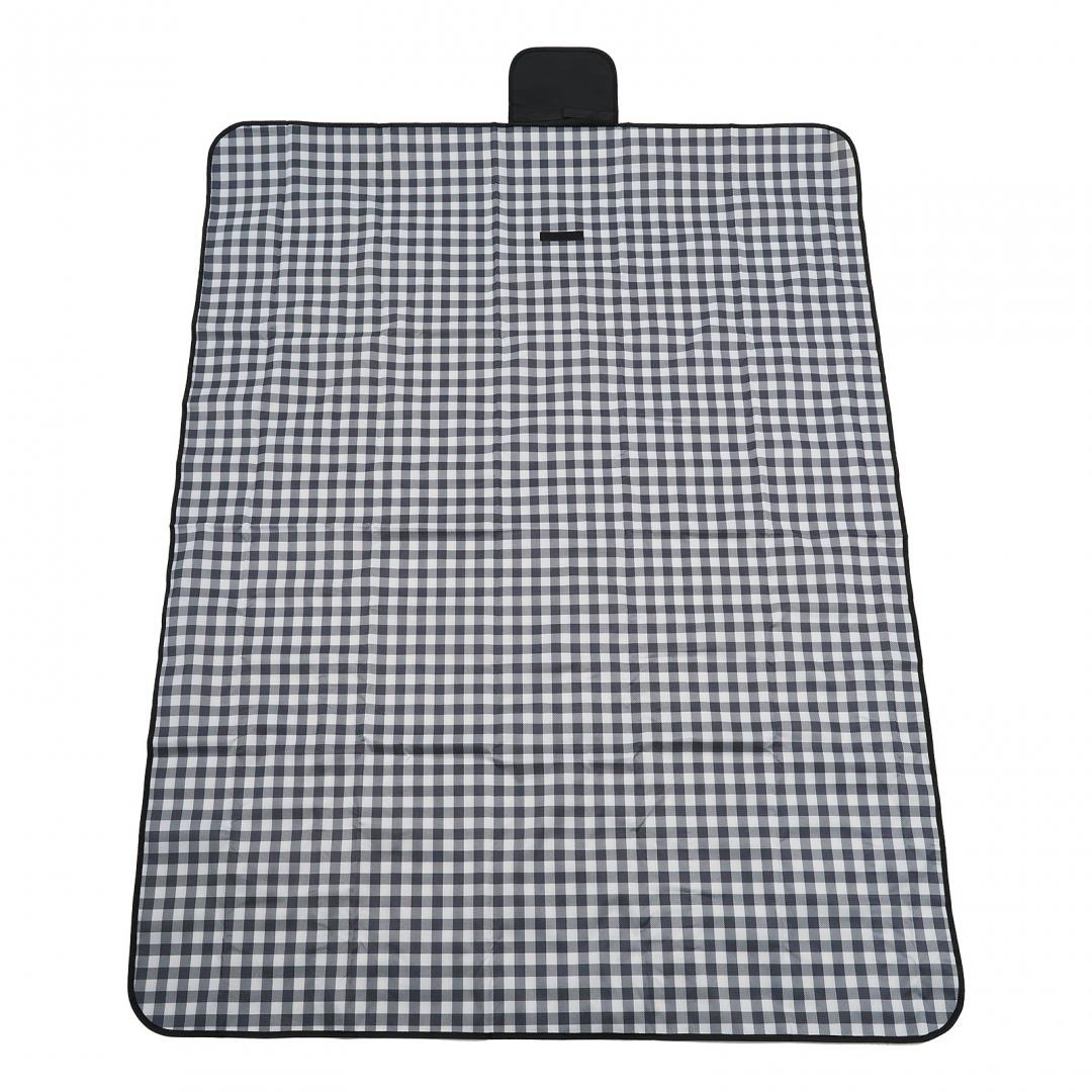 Pătură de picnic impermeabilă 145x200 cm cu model în carouri negre - 1 | YEO