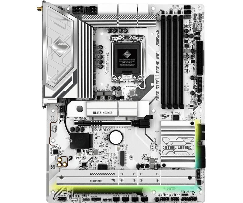 Placa de Baza ASROCK B860 STEEL LEGEND WIFI LGA1851, 4x DDR5, 1x HDMI 1x DP 1x Intel Thunderbolt, 1x PCIE 5.0 x16 1x PCIE 4.0 x16, 5x M.2, 4x SATA 6GB/s, ATX - 1 | YEO