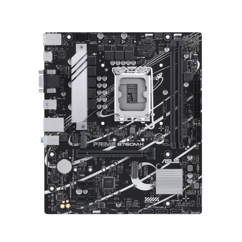 Placa de baza ASUS PRIME B760M-K LGA 1700, 2x DDR5, 1x VGA 1x HDMI, 1x PCIE 4.0 x16 1x PCIE 4.0 x1, 2x M.2, 4x SATA 6GB/s, mATX