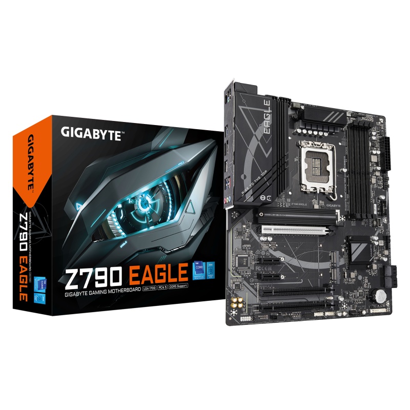 Placa de Baza GIGABYTE Z790 EAGLE LGA1700, 4x DDR5, 1x HDMI 1x DP, 1x PCIE 5.0 x16 1x PCIE 4.0 x16 1x PCIE 3.0 x16 2x PCIE 3.0 x1, 3x M.2, 4x SATA 6GB/s, ATX