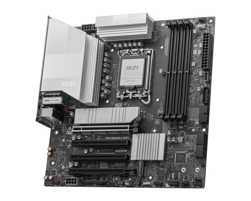 Placa de Baza MSI PRO B860M-A WIFI LGA 1851, 4x DDR5, 1x HDMI 1x DP 1x Type-C DP, 4x PCIE x16, 3x M.2, 4x SATA 6GB/s, mATX - 3 | YEO