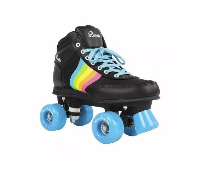 Role quad Rookie Forever Rainbow V2, mărimea 40.5, negru/multicolor – Design retro și confort sporit