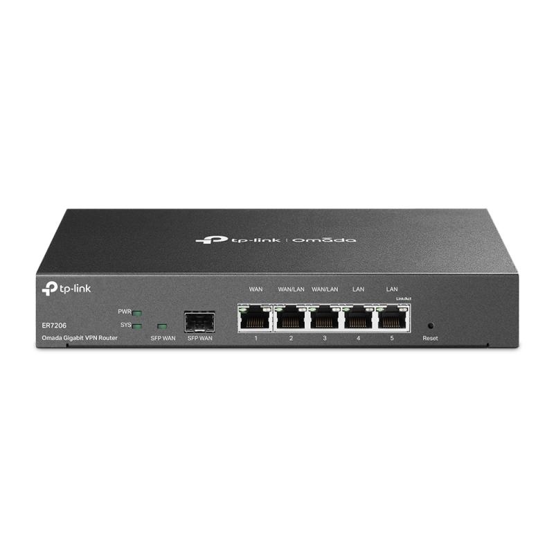 Router TP-Link TL-ER7206, Standarde si protocoale: IEEE 802.3, 802.3u, 802.3ab, interfata: 1x Fixed Gigabit SFP WAN Port, 1x Fixed Gigabit RJ45 WAN Port, 2x Fixed Gigabit RJ45 LAN Ports, 2x Changeable Gigabit RJ45 WAN/LAN Ports, flash: SPI 4MB + NAND - 2 | YEO