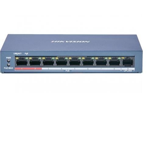 Switch Hikvision DS-3E0109P-E/M(B), 8-port, PoE