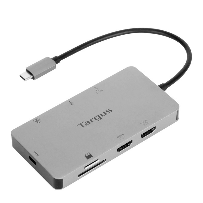 Targus Dock USB-C Dual HDMI 4K, 100W PowerDelivery Pass-Thru, 2x USB-A, 1x port fast charge, 1x SD/microSD, ethernet, gri - 2 | YEO