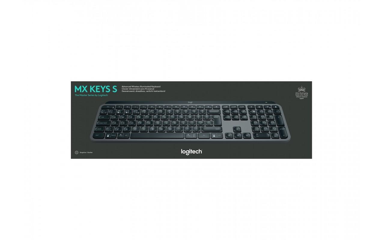 Tastatura Logitech MX Keys S, Iluminare, 2.4GHz&Bluetooth, USB-C, US INTL layout, graphite/negru - 3 | YEO