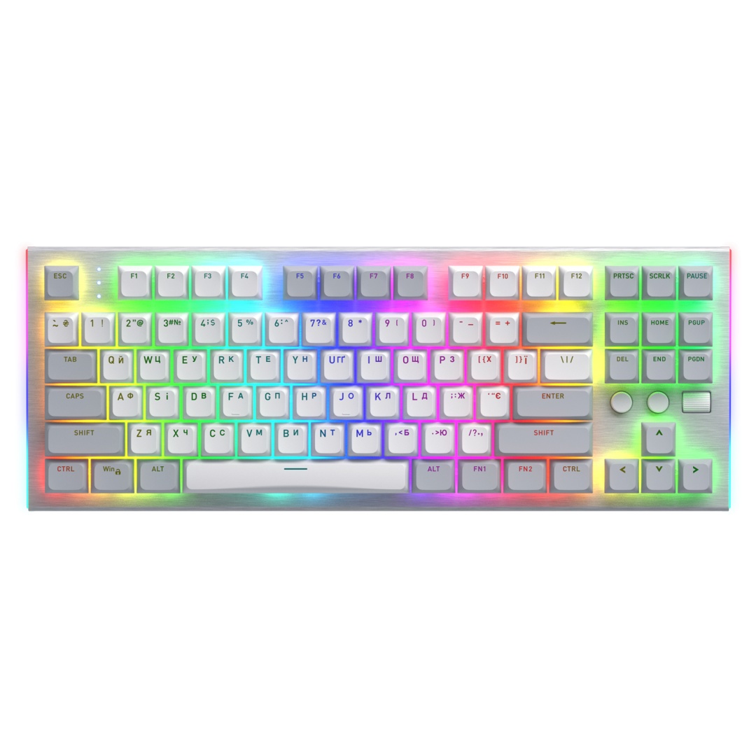 Tastatura mecanica cu fir Hator Gravity TKL conectivitate USB, polling rate 1000Hz, iluminare RGB cu functia de a customiza fiecare tasta individual, tip switch HATOR Aurum Orange Linear rev.2.0, durata de viata switch 70M de clickuri, material taste - 1 | YEO