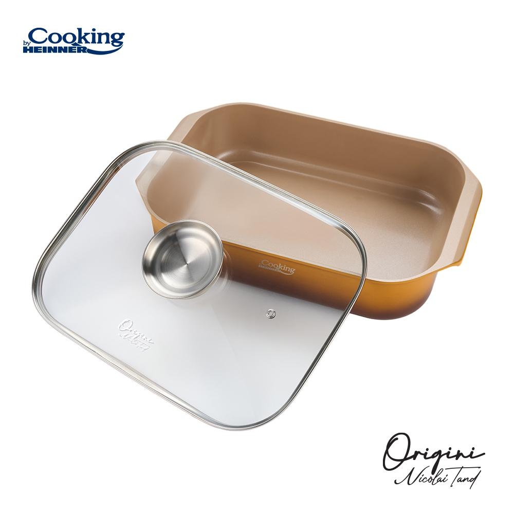 TAVA INALTA CUPTOR DIN ALUMINIU TURNAT + CAPAC 39 x 26 x 8.5 CM, 6 L, NICOLAI TAND, ORIGINI, COOKING BY HEINNER - 2 | YEO