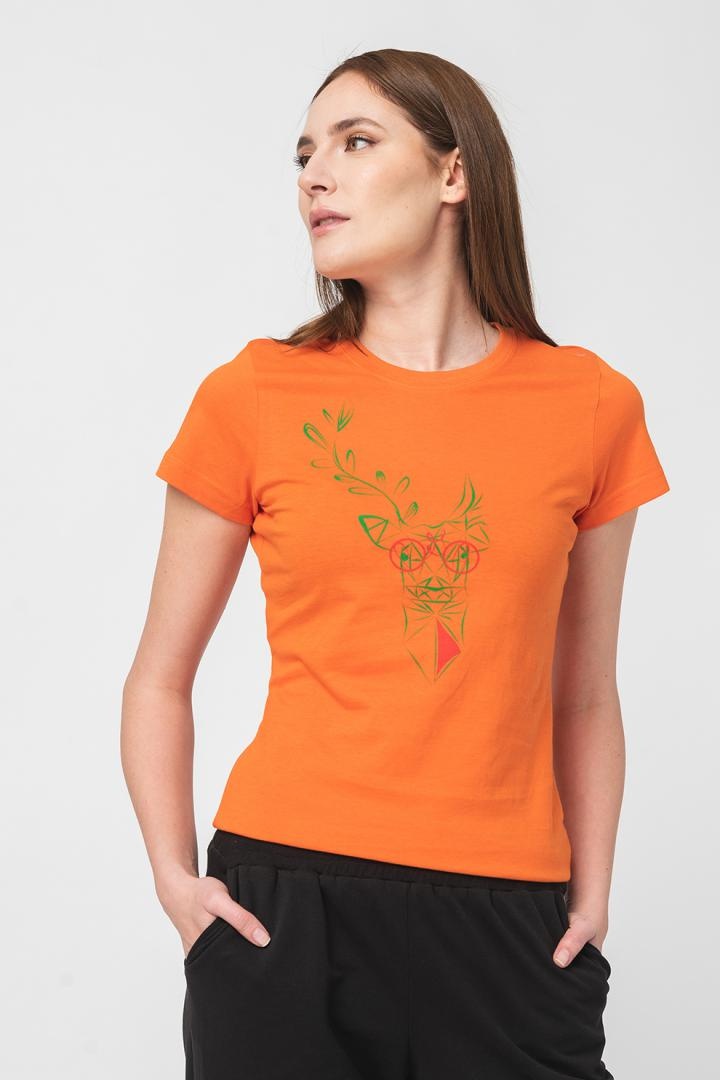 TRICOU CERB FAMILIE FEMEI ORANGE-S - 3 | YEO