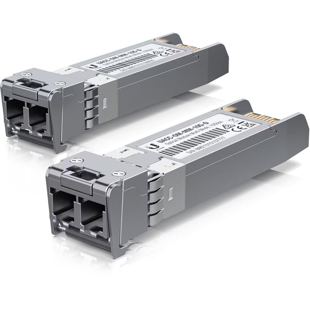 UBIQUITI 10GBPS Multi-mode Optical Module transceiver, Conectori: LC, TX Wavelength: 850 nm, RX Wavelength: Black Latch: 850 nm, Data Rate: 10 Gbps, Lungime maxima cablu: 300m.Pachet 2 unitati.