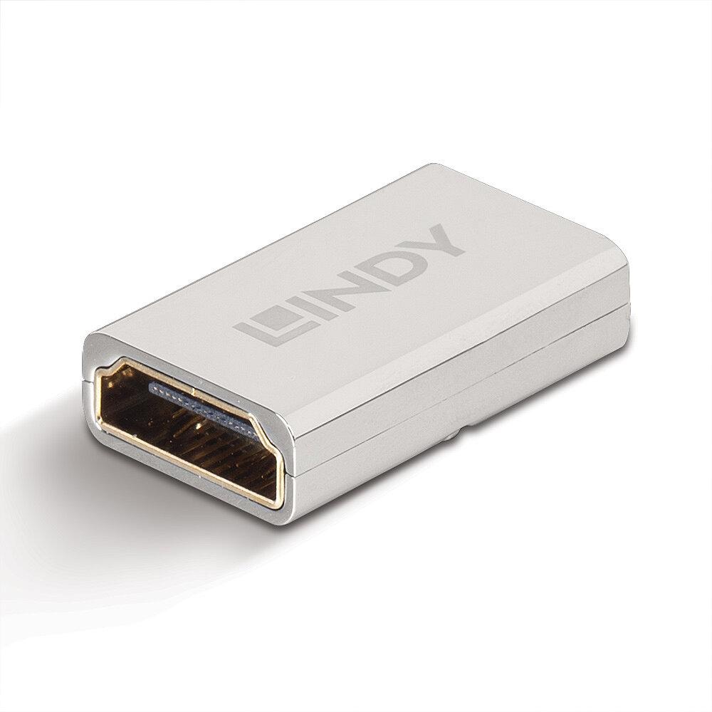 Adaptor Lindy HDMI 2.1, conector A HDMI Female, conector B HDMI Female, latime de banda suportata 48Gbps, rezolutie maxima 8K UHD 7680x4320@60Hz 4:4:4 10-bit, gri