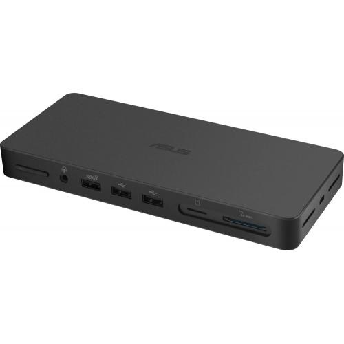 ASUS DC500 Triple 4K USB-C Dock, Interfata USB-C,Putere alimentare 96 W, Compatibilitate Universal, Rezolutii video suportate 4K @60Hz, Dimensiune 21 x 185 x 80 mm, Greutate 335 g, Culoare Negru, Caracteristici LAN 10/100/1000/2500 Mbps, USB 2.0 2, USB - 2 | YEO