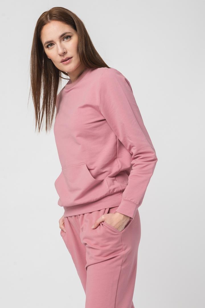 BLUZA COTON CASUAL FEMEI PINK-M - 1 | YEO