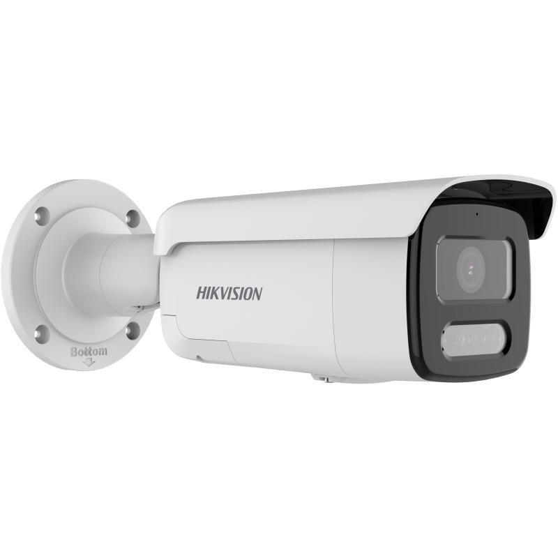 Camera de supraveghere IP Bullet 4MP Hikvision DS-2CD2T47G2H- LISU/SL(4MM)(EF), lentila fixa 4mm, iluminare min: Color: 0.0005 Lux @ (F1.0, AGC ON), 0 Lux cu lumina alba: 60m, IR 60m, microfon incorporat, difuzor incorporat, interfata audio: 1/1, alarma: