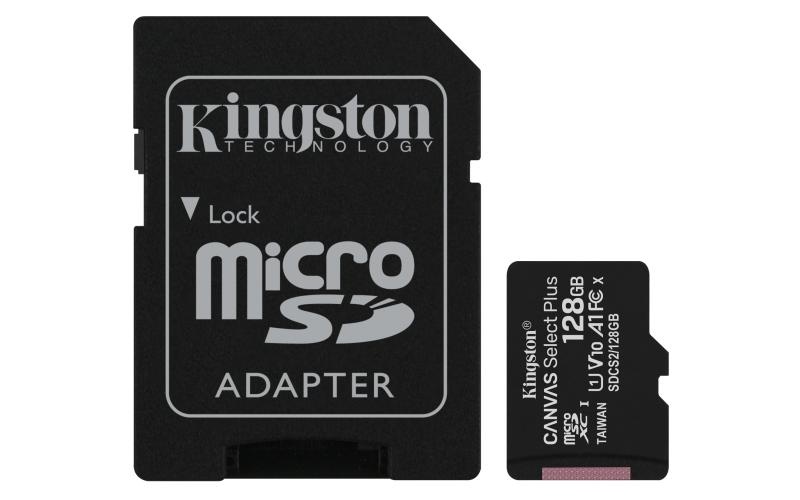 Card de Memorie MicroSD Kingston Select Plus, 128GB, Adaptor SD, Class 10 - 1 | YEO