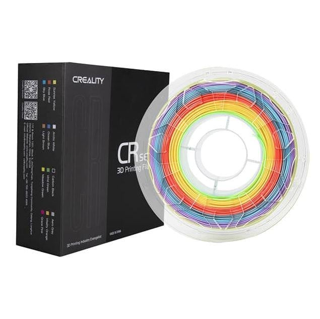 CREALITY CR PLA 3D Printer Filament, Rainbow, 1KG, Printing temperature: 190-220, Filament diameter: 1.75mm, Tensile strength: 60MPa, Size of filament wheel: Diameter 200mm, height 66mm, hole diameter 56mm. Utilizare: pana la 6 luni de la deschiderea