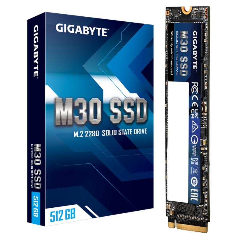 Gigabyte SSD M.2 PCIe M30 512GB Interface PCIe 3.0x4, NVMe 1.3 Form Factor M.2 2280 Total Capacity 512GB NAND 3D TLC NAND Flash External DDR Cache DDR3L 2Gb Sequential Read speed Up to 3500 MB/s Sequential Write speed Up to 2600 MB/s Random Read IOPS up - 3 | YEO